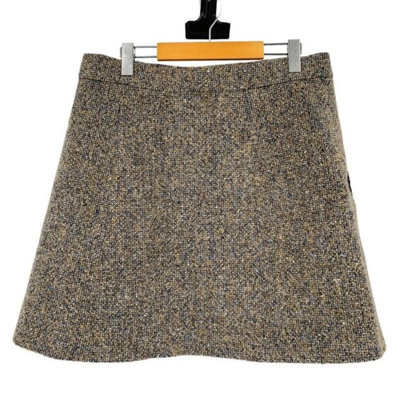 Philosophy di Lorenzo Serafini Skirt Womens 10 Brown Tweed Wool Silk Alpaca - Picture 2 of 8